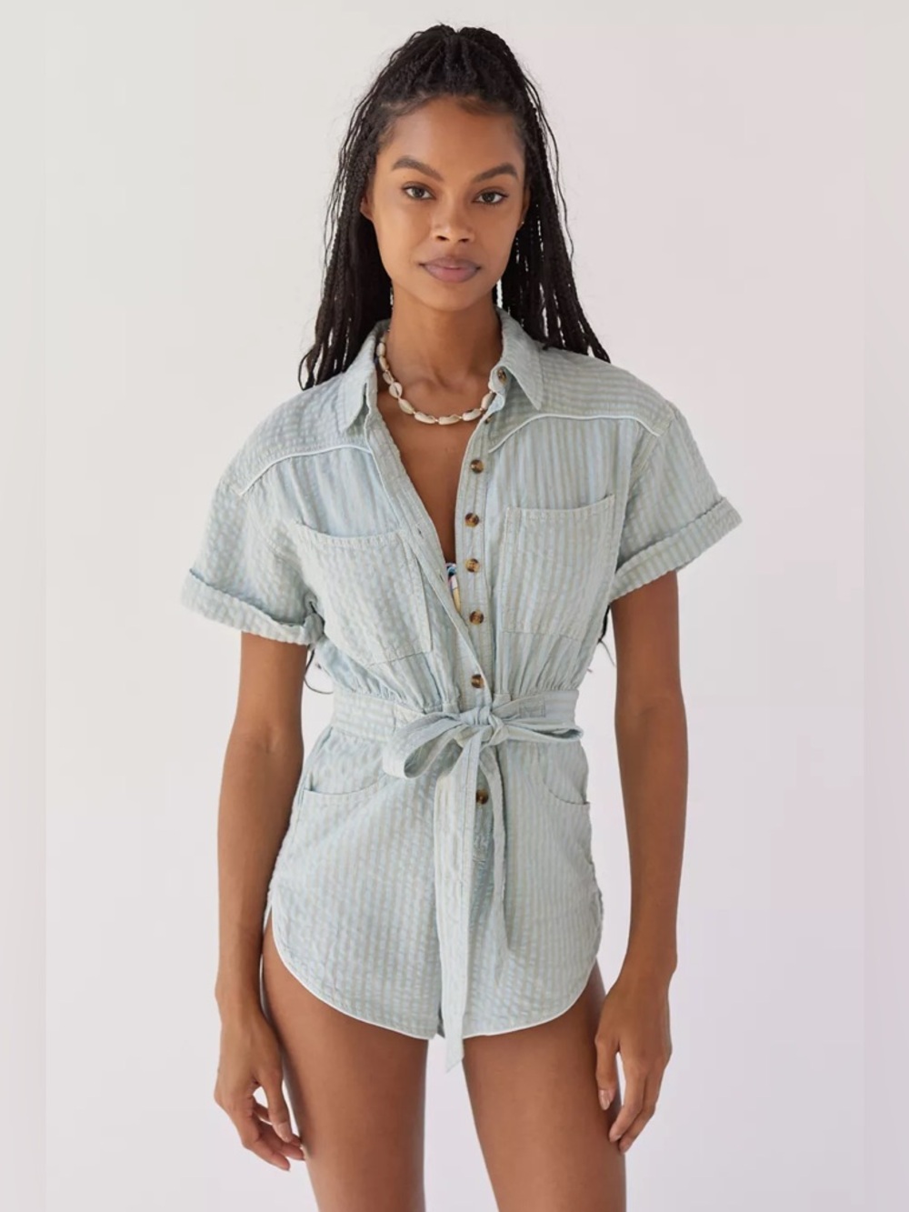 Urban Outfitters BDG Devon Linen Tie-Waist Romper NWT Small